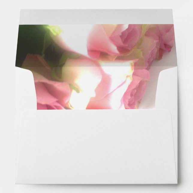 Floral liner envelopes | Pink roses flower photo (Back (Bottom))