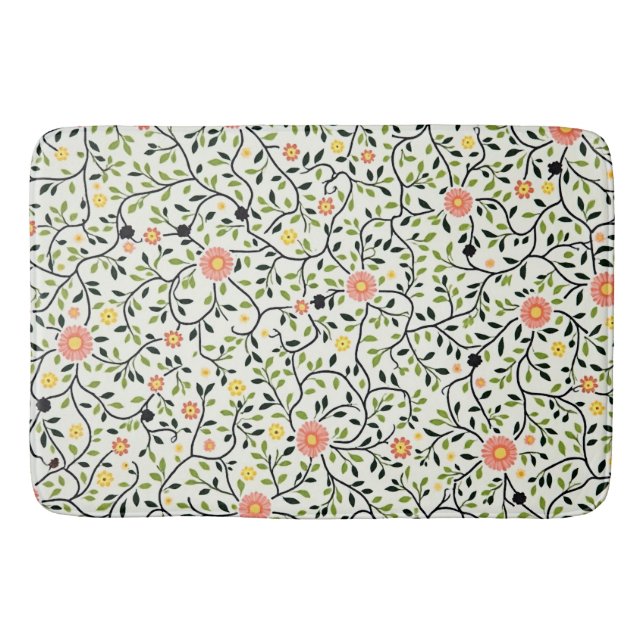 Floral Lines Bath Mat (Front)