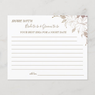 Floral Lines Share a Date Night Idea Card Flyer