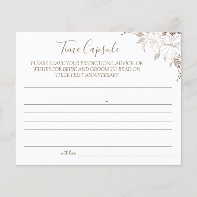 Floral Lines Time Capsule wedding anniversary card Flyer (Front)