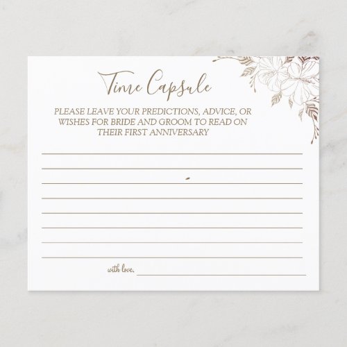 Floral Lines Time Capsule wedding anniversary card Flyer
