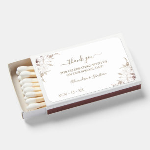Floral Lines Wedding Thank You Matchboxes