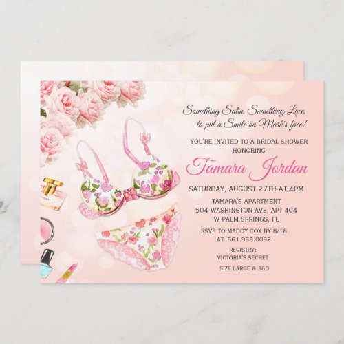 Floral Lingerie Bridal Shower Invitation