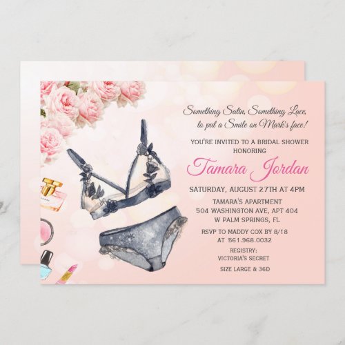 Floral Lingerie Bridal Shower Invitation