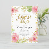 Floral Lingerie Shower Invitation (Standing Front)