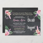 Floral Lingerie Shower Invite Bachelorette Pink (Front/Back)