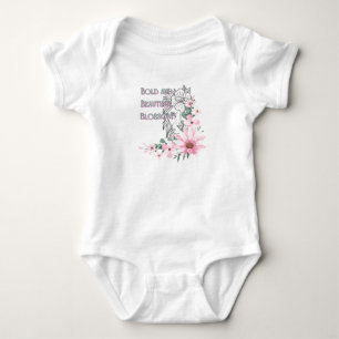 Floral Lion Baby Bodysuit. Bodysuit