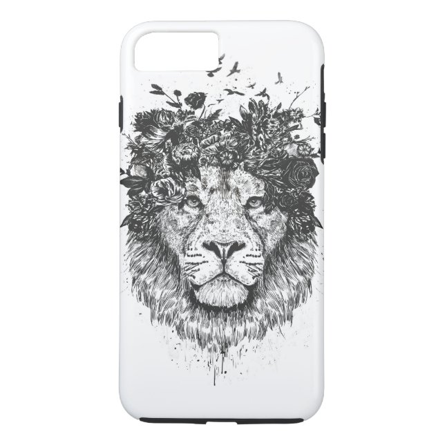 Floral lion (blackandwhite) Case-Mate iPhone case (Back)