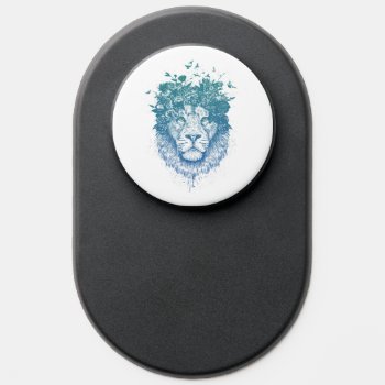 Floral Lion Popsocket by bsolti at Zazzle
