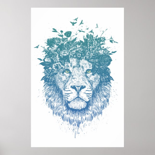 Floral lion poster (Front)