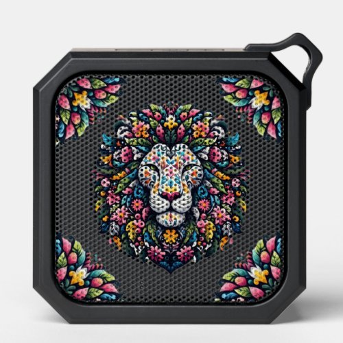 Floral Lion Silhouette Bluetooth Speaker