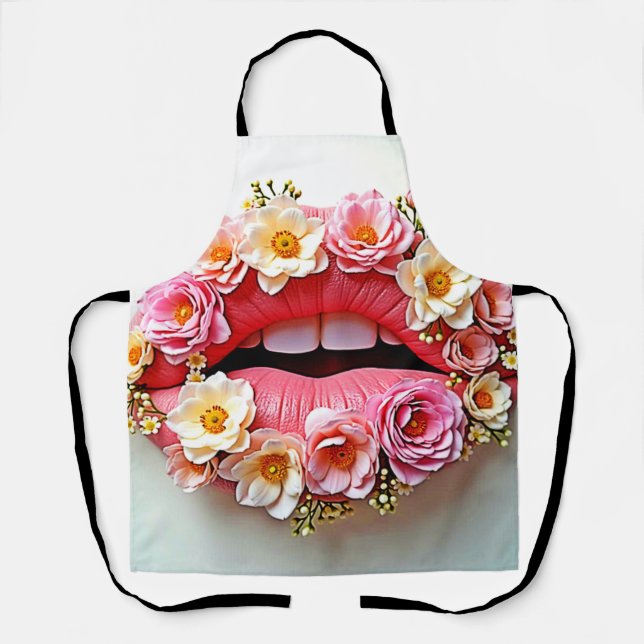 Floral Lips Artistry Apron (Front)