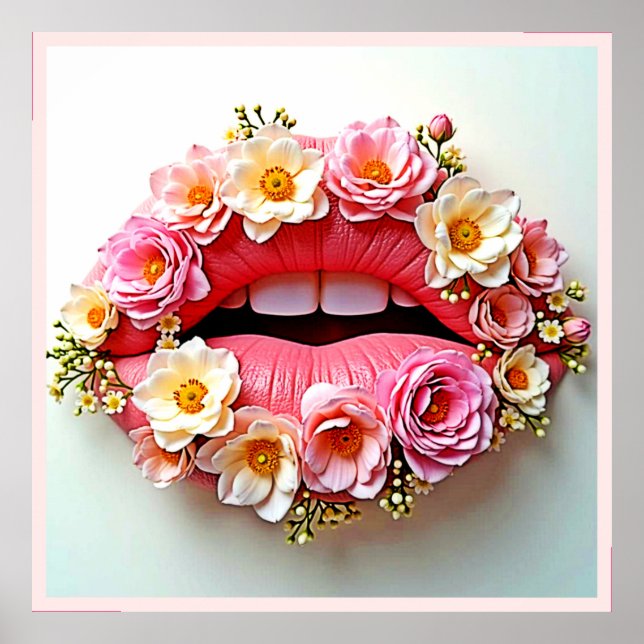 Floral Lips Artistry Poster (Front)