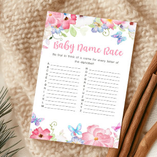 Floral Little Butterfly Baby Name Race Game