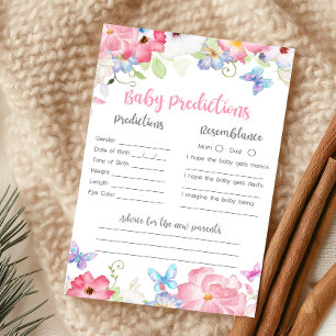 Floral Little Butterfly Baby Predictions Game