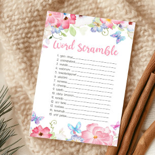Floral Little Butterfly Word Scramble Game