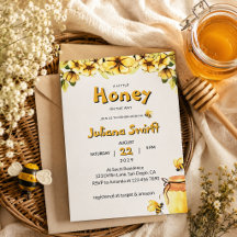 Floral Little Honey Bee Honeycomb Baby Shower