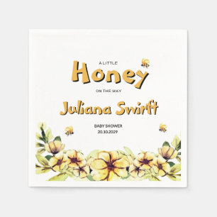 Floral Little Honey Bee Honeycomb Baby Shower Napkins
