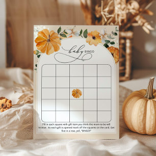 Floral little pumpkin baby bingo game