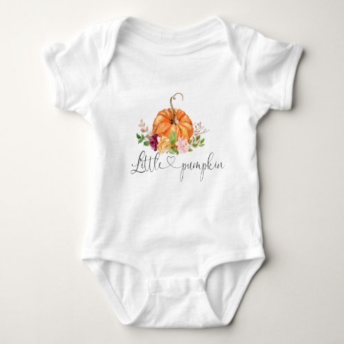 Floral little pumpkin baby bodysuit