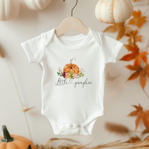 Floral little pumpkin baby bodysuit