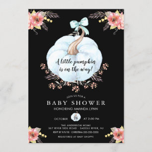 Floral Little Pumpkin Baby Shower Invitation