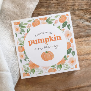 Floral Little Pumpkin Baby Shower Napkins