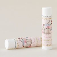 Floral Little Pumpkin Baby Shower Personalized Lip Balm