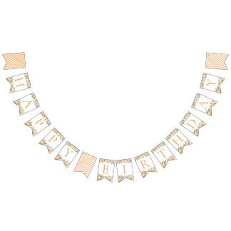 Floral Little Pumpkin Birthday Banner