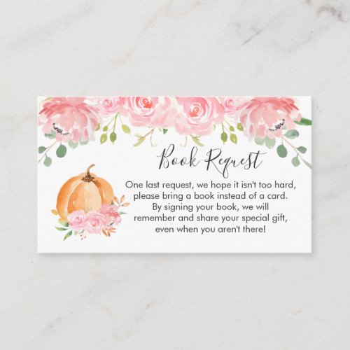  Floral Little Pumpkin Book Request Enclosure Card