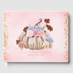 Floral Little Pumpkin Girl Baby Shower Baby Shower Guest Book