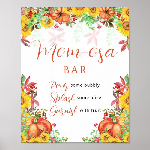 Floral little pumpkin Mom_osa bar Poster