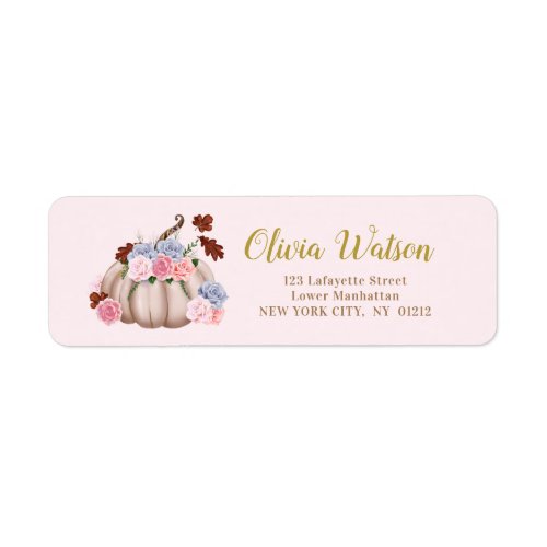 Floral Little Pumpkin Personalized Label