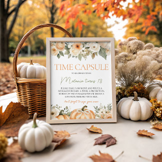 Floral Little Pumpkin Time Capsule Sign