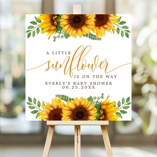 Floral Little Sunflower On The Way Baby Shower Foam Board