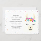 Floral Llama Baby Shower Invitation (Front)