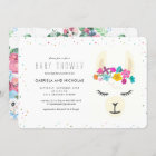 Floral Llama Baby Shower Invitation