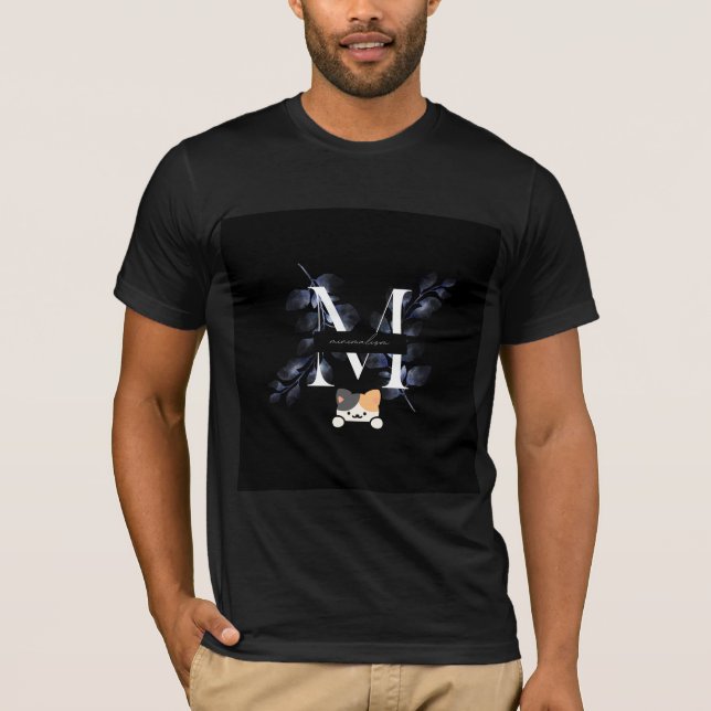 floral logo & cat design t-shirt (Front)