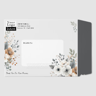 Floral Logo QR Code Rigid Envelope Mailers
