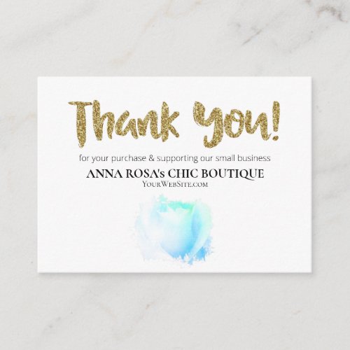 ~* Floral Logo ROSE THANK YOU QR AP8 Review Enclosure Card
