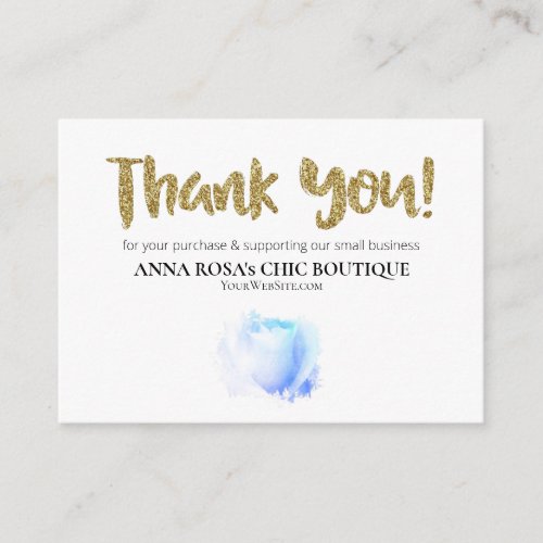 *~* Floral Logo ROSE THANK YOU Review QR AP8  Enclosure Card