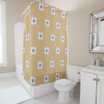 Floral-Look Fractal Art Purple Golden  Shower Curtain