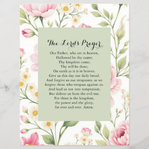 Floral Lord’s Prayer Christian Inspiration Flyer
