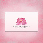 Floral Lotus Elegant Yoga Instructor Blush Pink Business Card at Zazzle