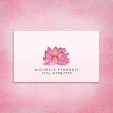 Elegant Lotus, selling Pink Watercolor Floral Premium Printed Business Card