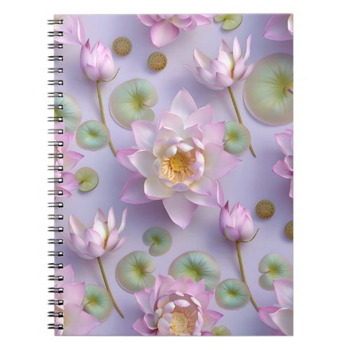 Floral Lotus Flower Notebook