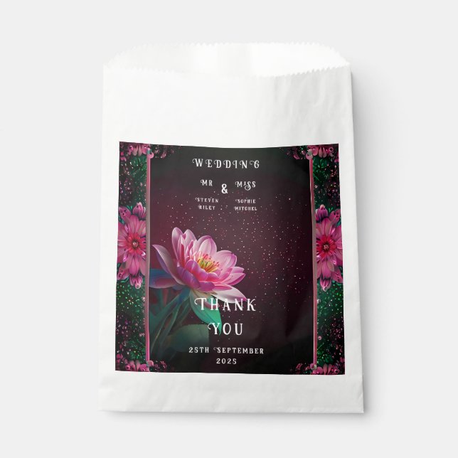 Floral Lotus Wedding Suite | Starry Night Romance Favor Bag (Front)
