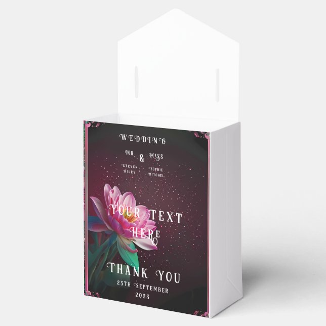 Floral Lotus Wedding Suite | Starry Night Romance Favor Boxes (Opened)