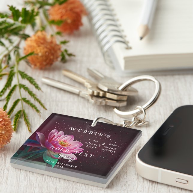 Floral Lotus Wedding Suite | Starry Night Romance Keychain (Front Right)