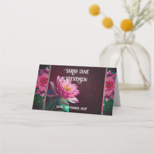 Floral Lotus Wedding Suite   Starry Night Romance Place Card